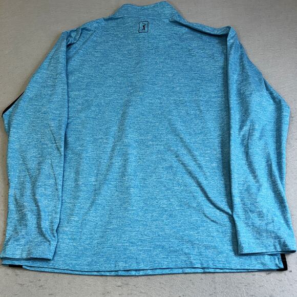 PGA Tour Golf 1/4 Zip Shirt Mens Large Blue Tutone Mock Neck Golfing Sportswear - Picture 7 of 8